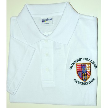 Queens' College White Polo Shirt